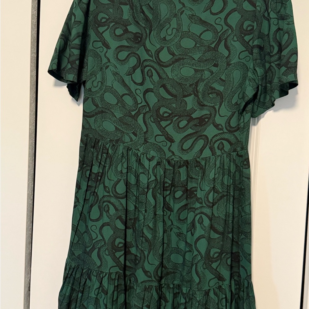 Disturbia Snake Print Green and Black Midi Dress - Picture 3 of 5